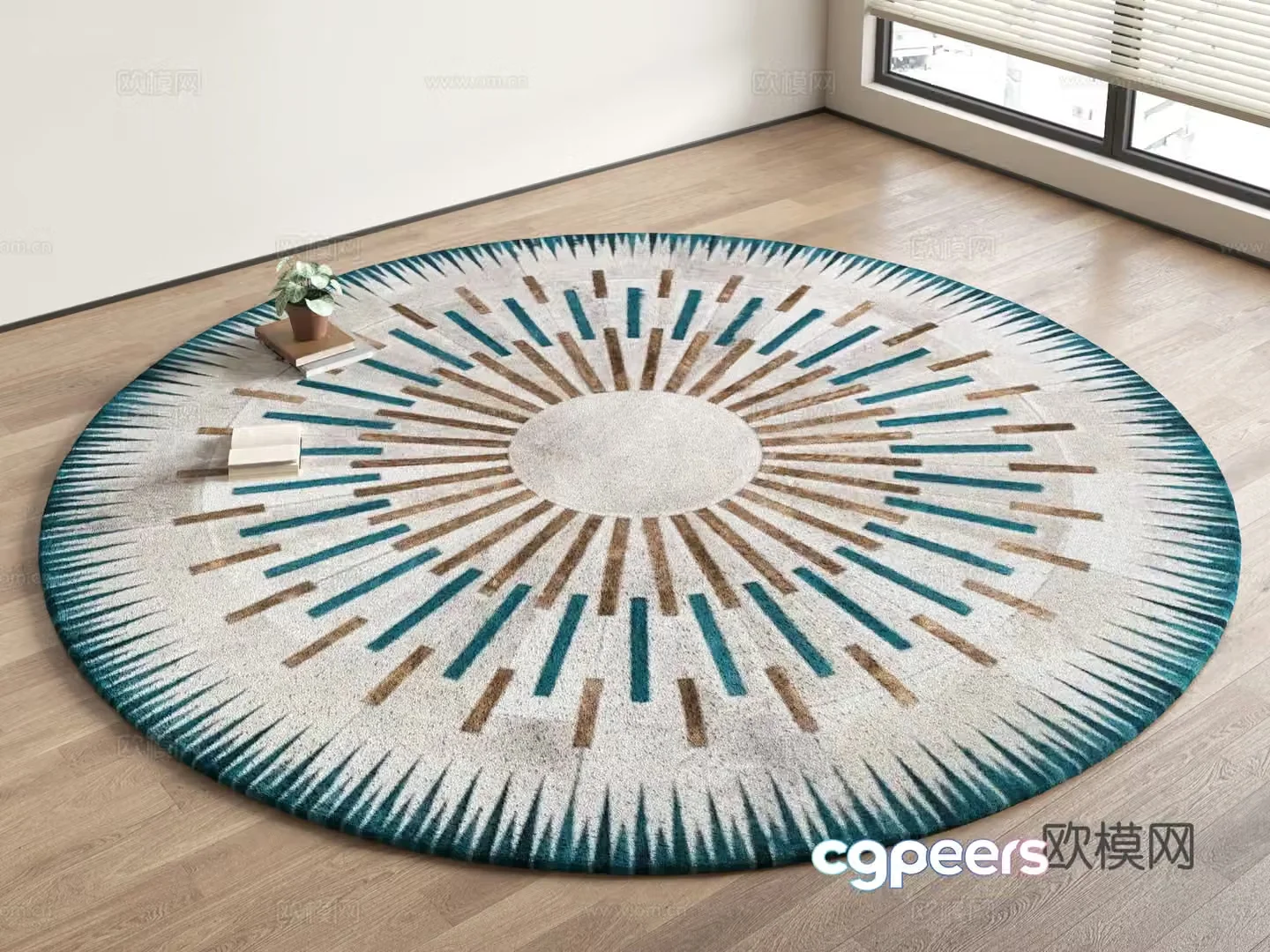 Modern carpet Round carpet Retro carpet Cream Wasabi Plush carpet B&B Carpet 3D Model