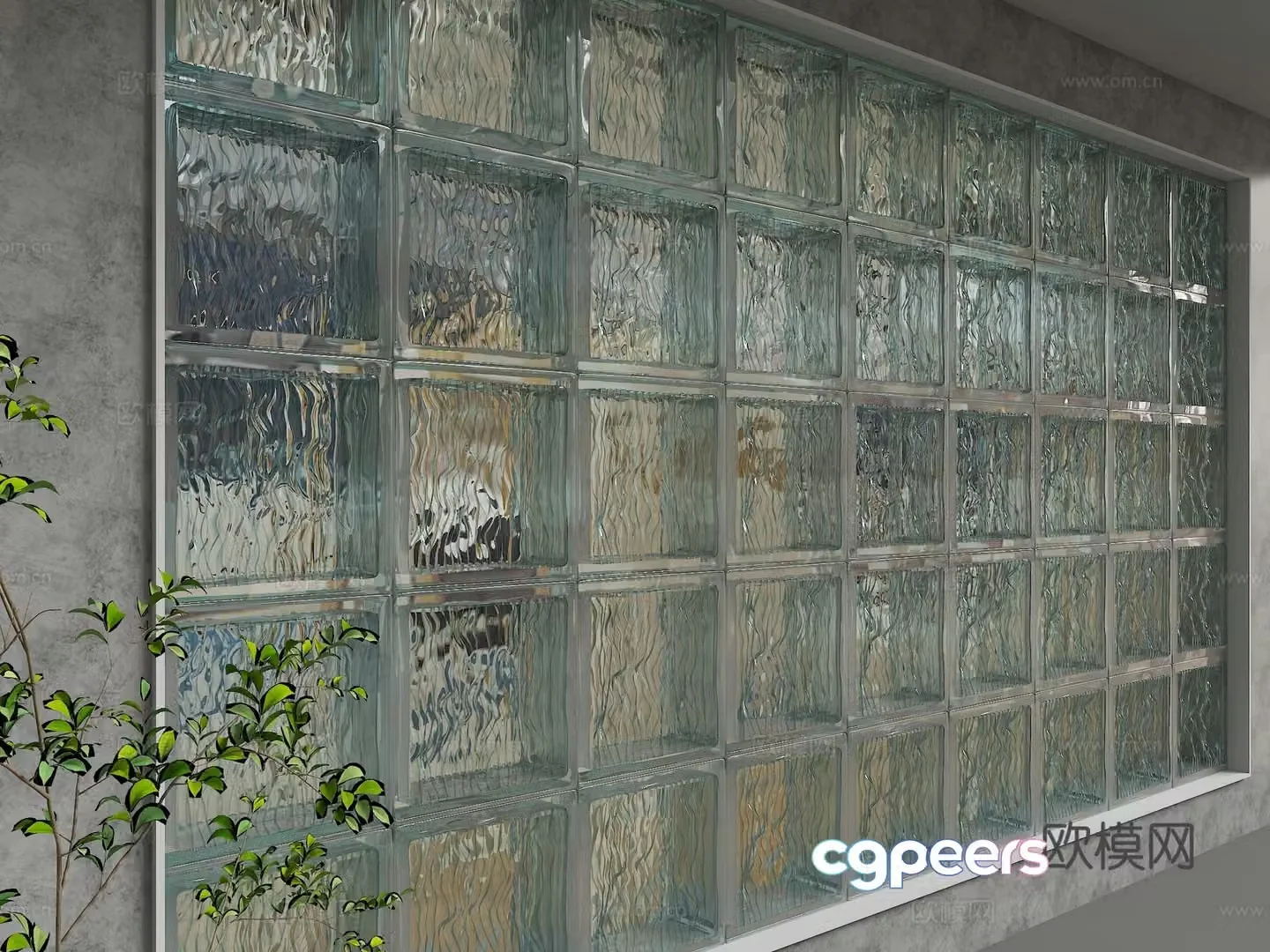 Modern glass partition 3d model