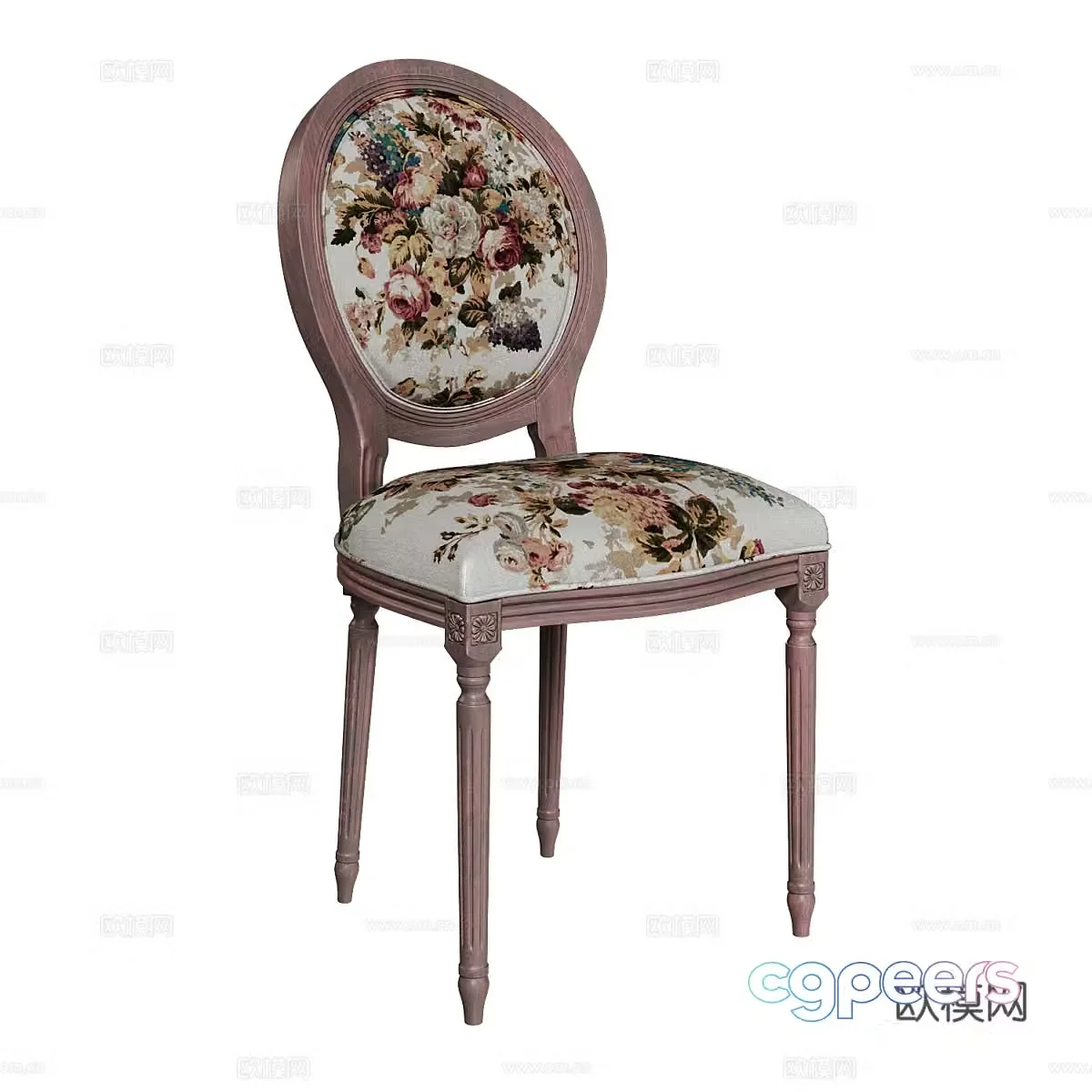 American simple chair single chair dining chair stool 3d model