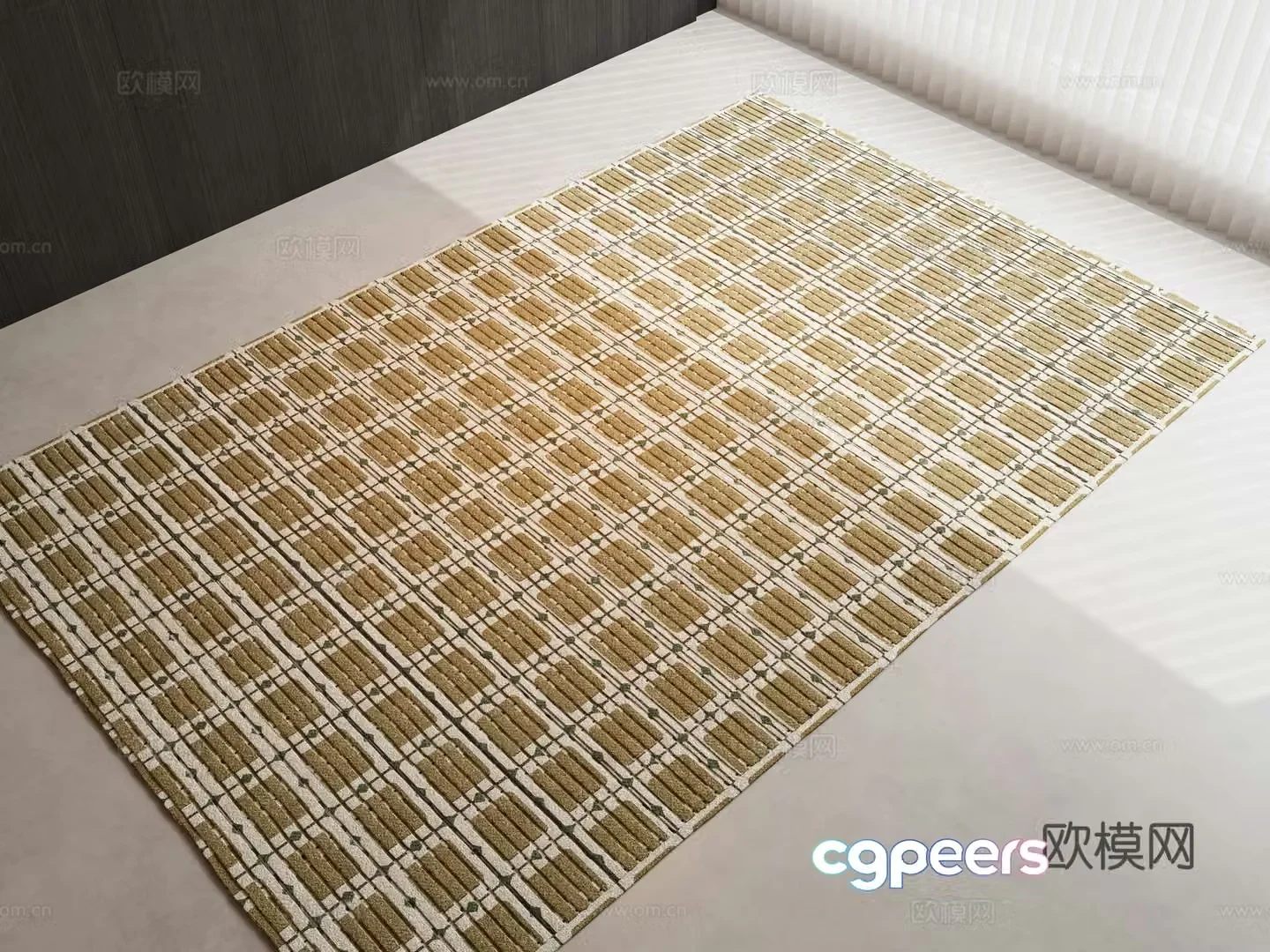 Modern square carpet French carpet Green carpet Modern carpet Carpet 3d model