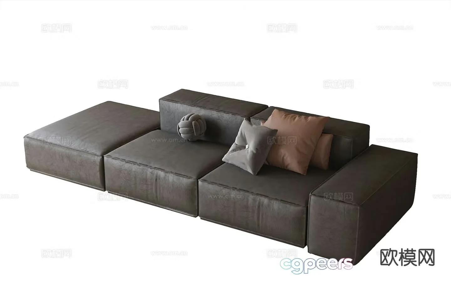 Modern office sofa leather sofa 3d model