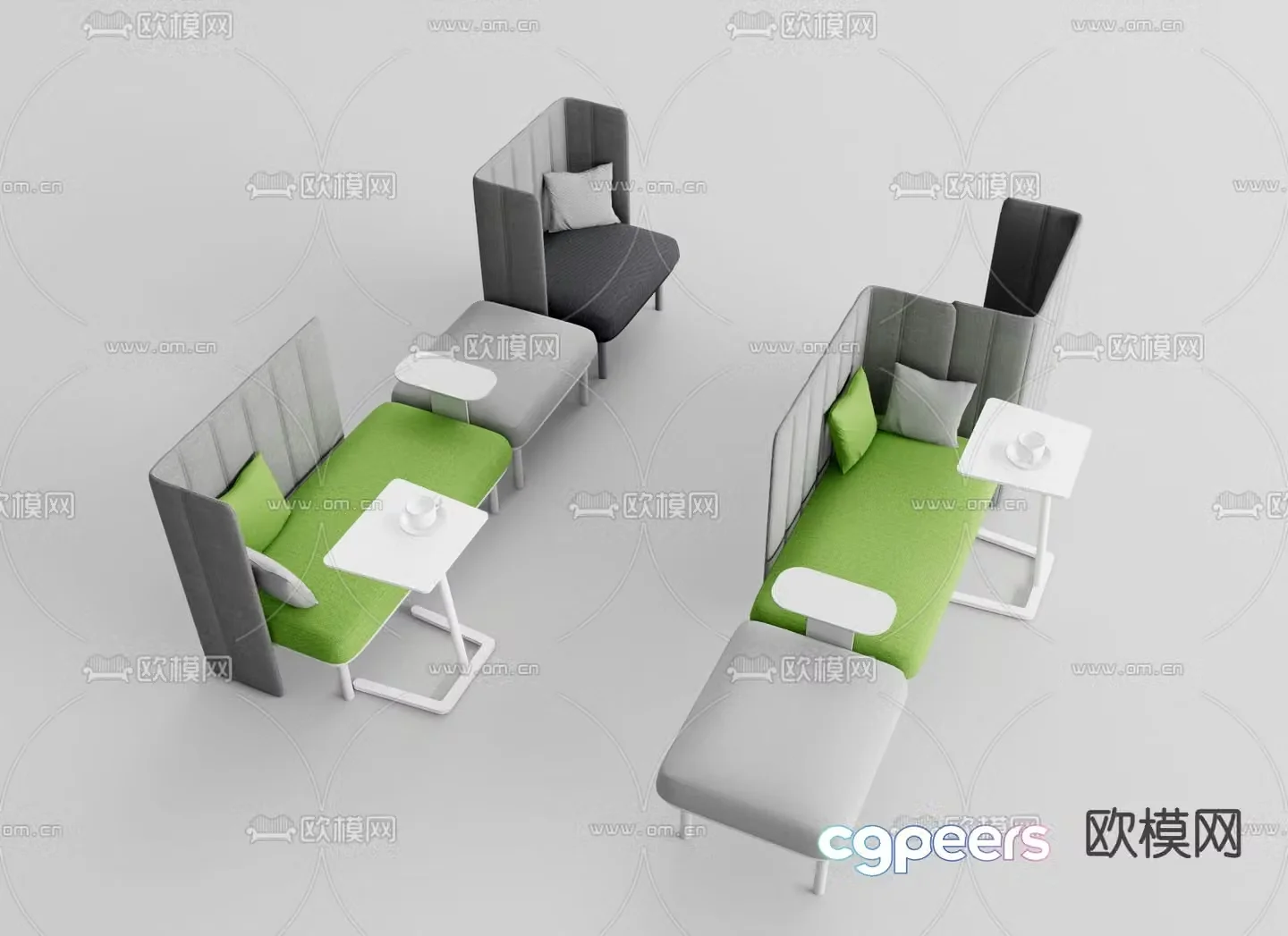Office sofa negotiation sofa 3d model