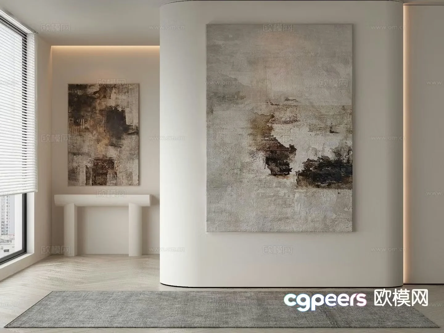 Modern texture painting decorative painting 3d model