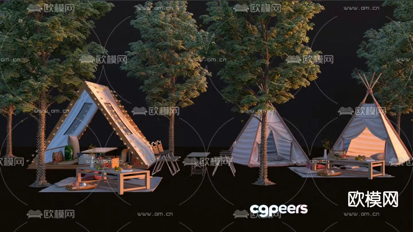 outdoor tent camping 3d model