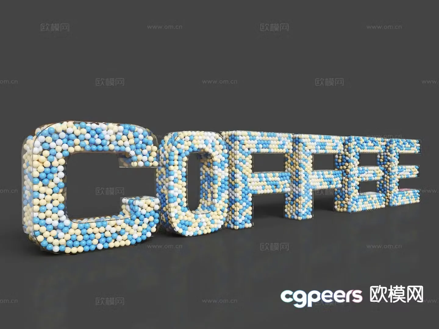 Ocean ball character coffee decoration 3d model