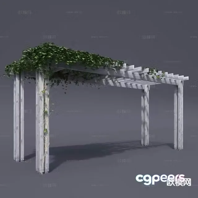 Modern corridor climbing vine 3D model