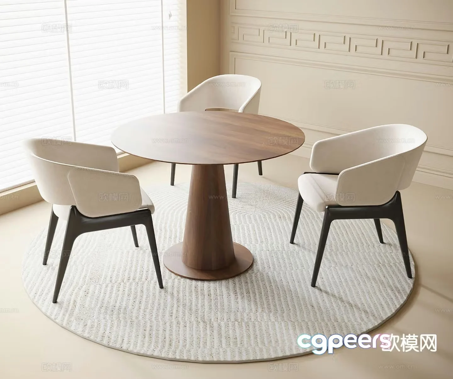 Modern leisure tables and chairs coffee table and chairs 3d model