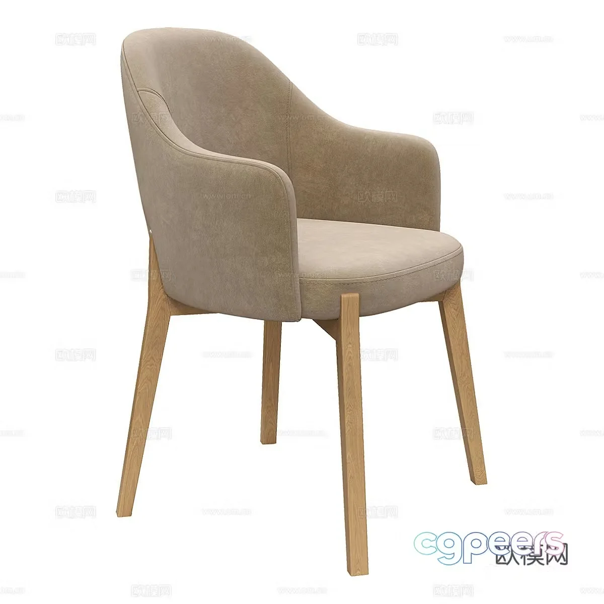 Nordic chair dining chair 3d model