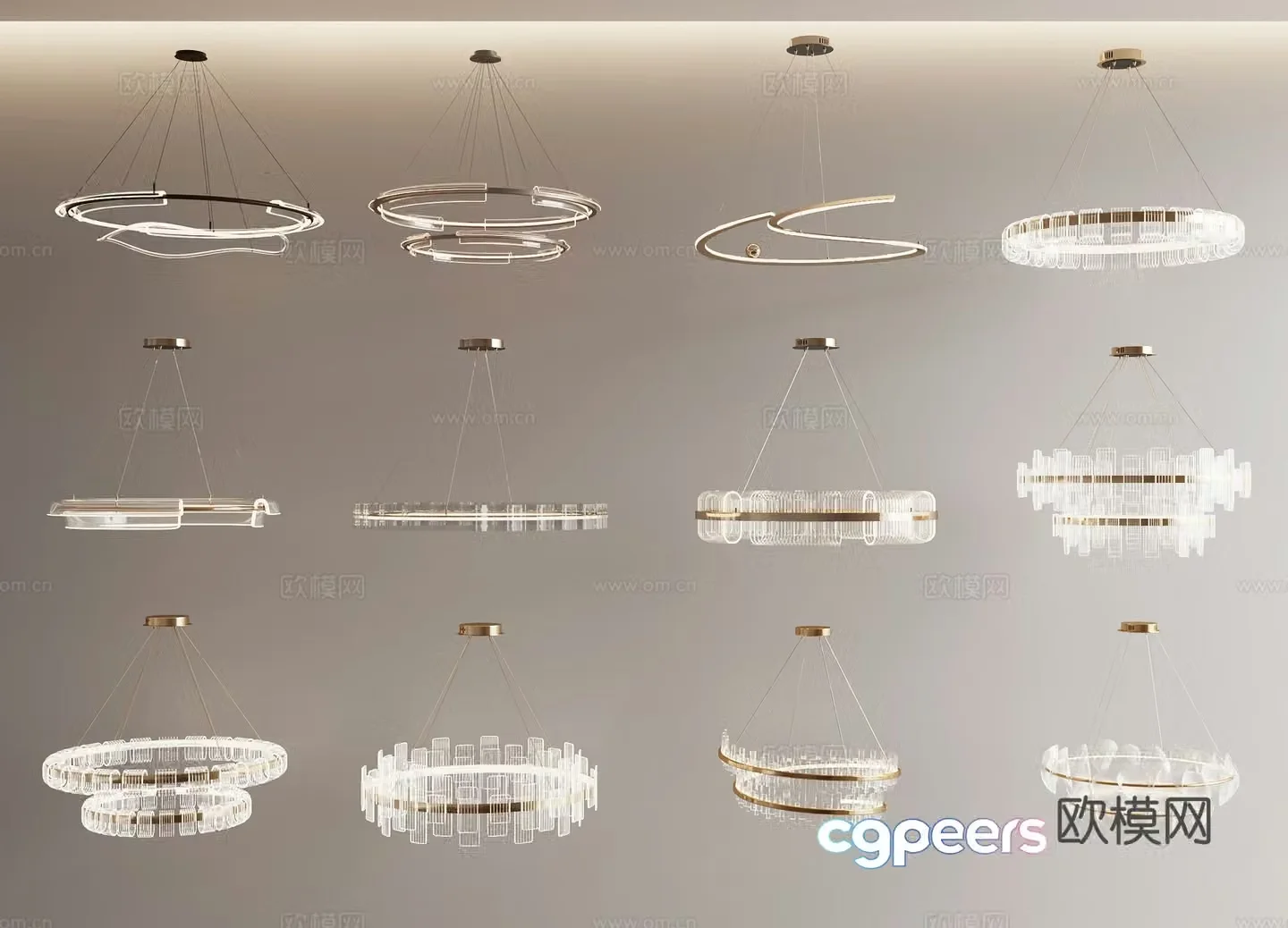 Modern chandelier 3d model
