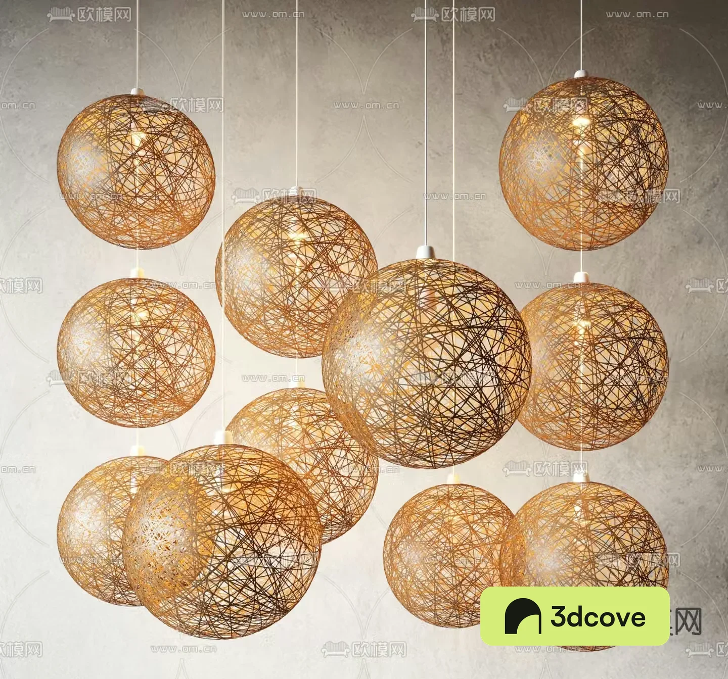 Wabi-sabi chandelier rattan chandelier