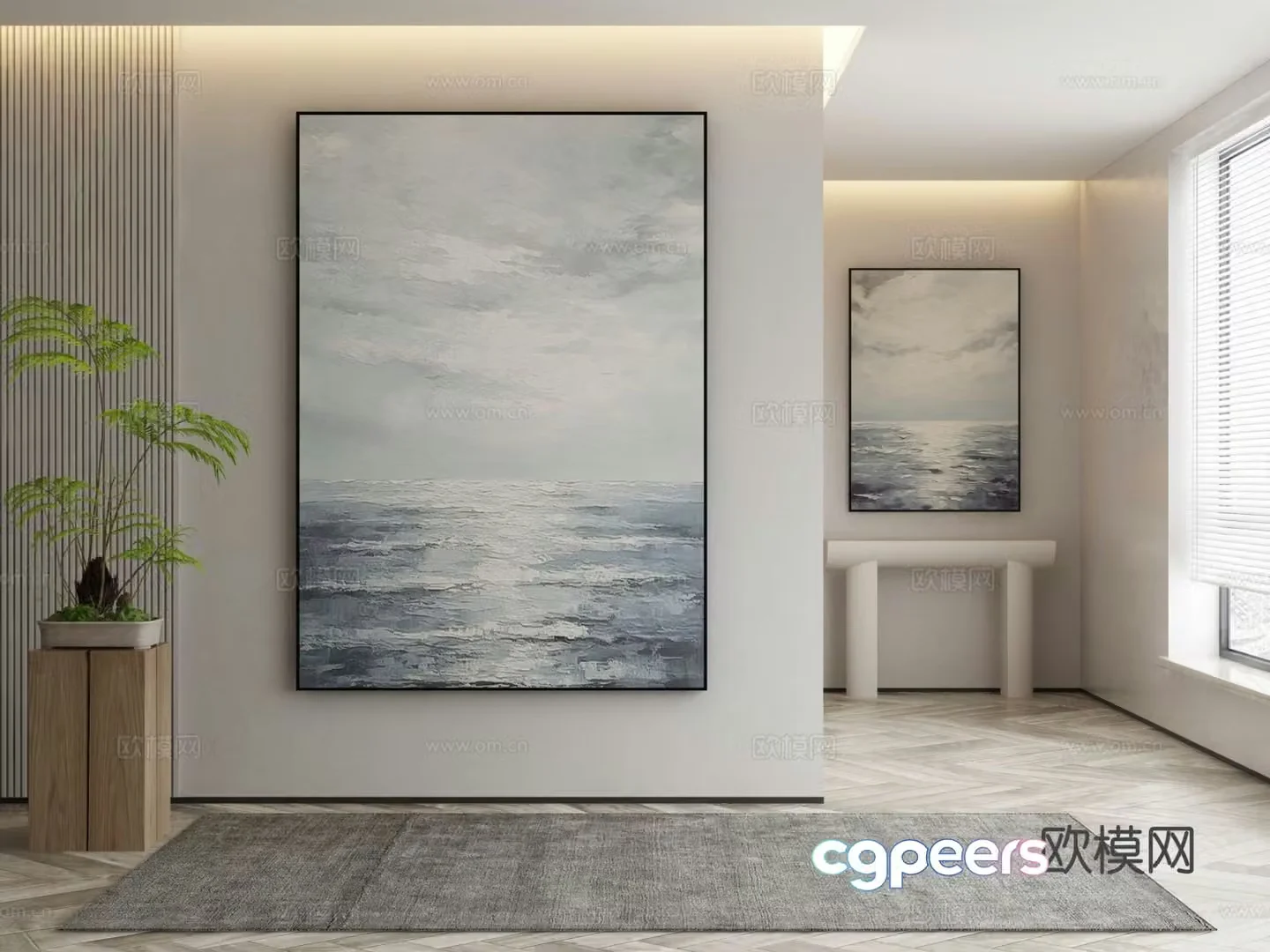 Modern landscape painting decorative painting 3d model