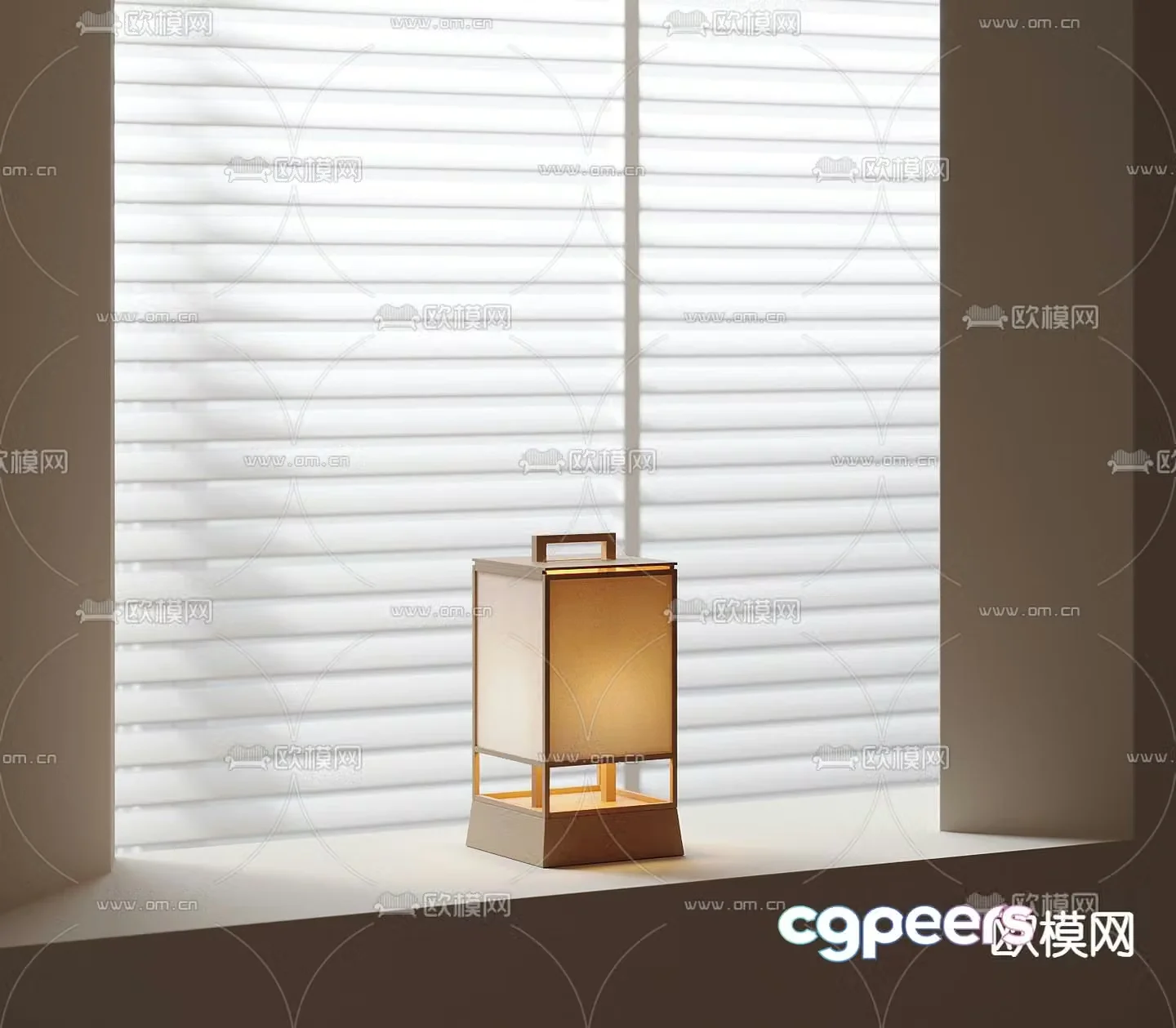 Japanese desk lamp 3D model