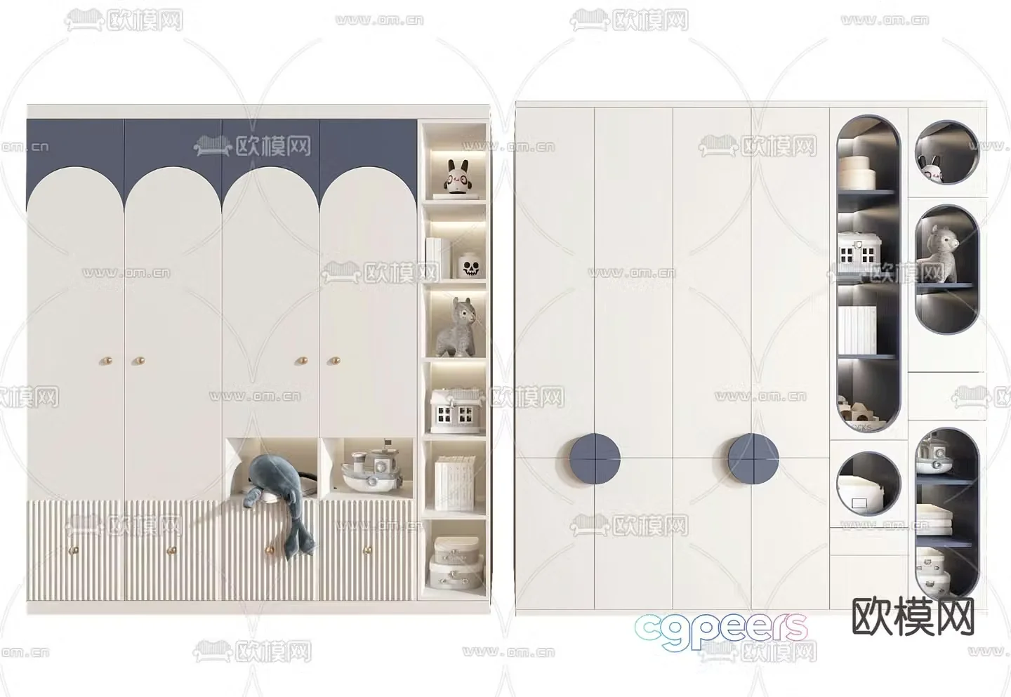 Children’s wardrobe storage cabinet 3d model