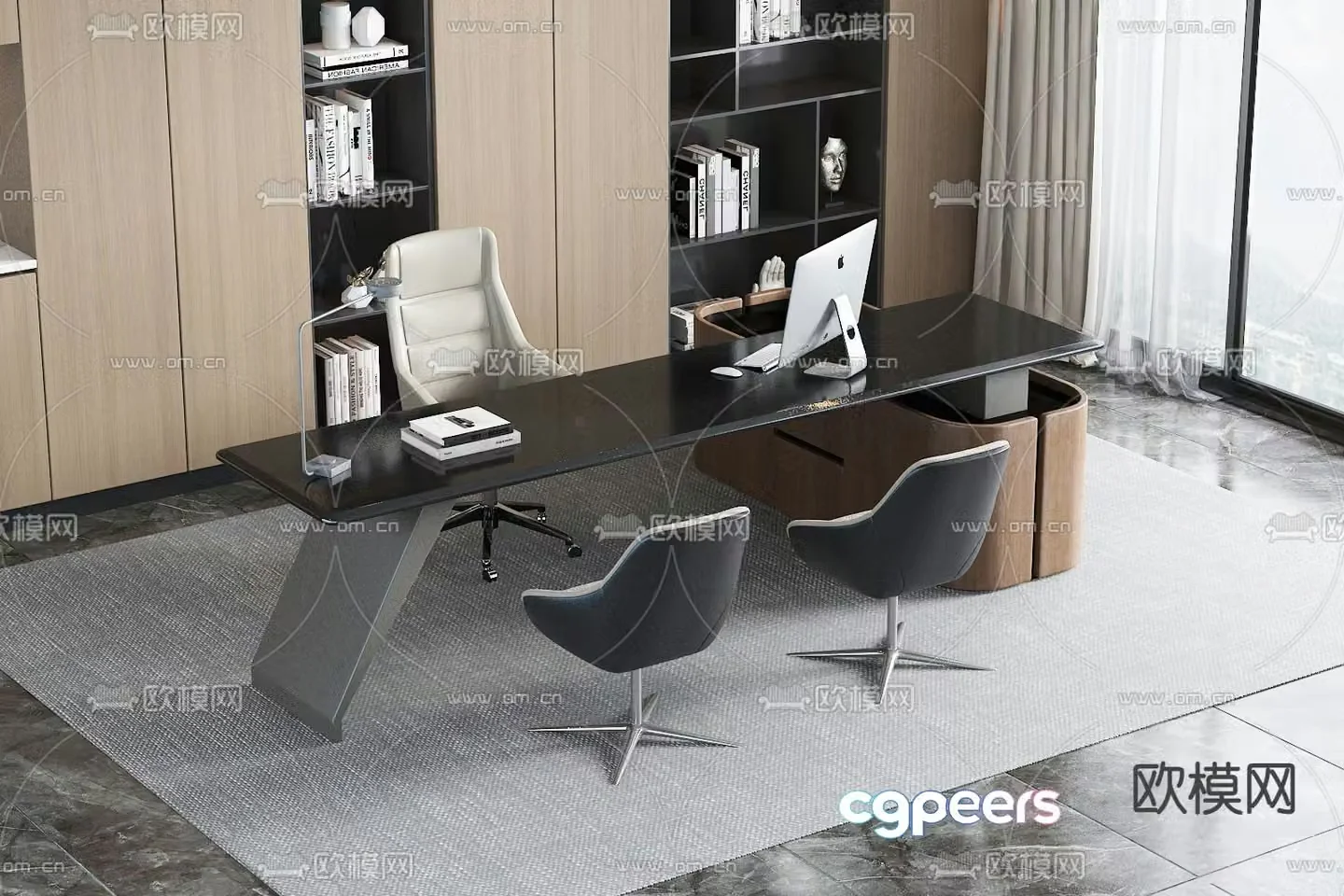 Desk desk desk boss desk 3d model