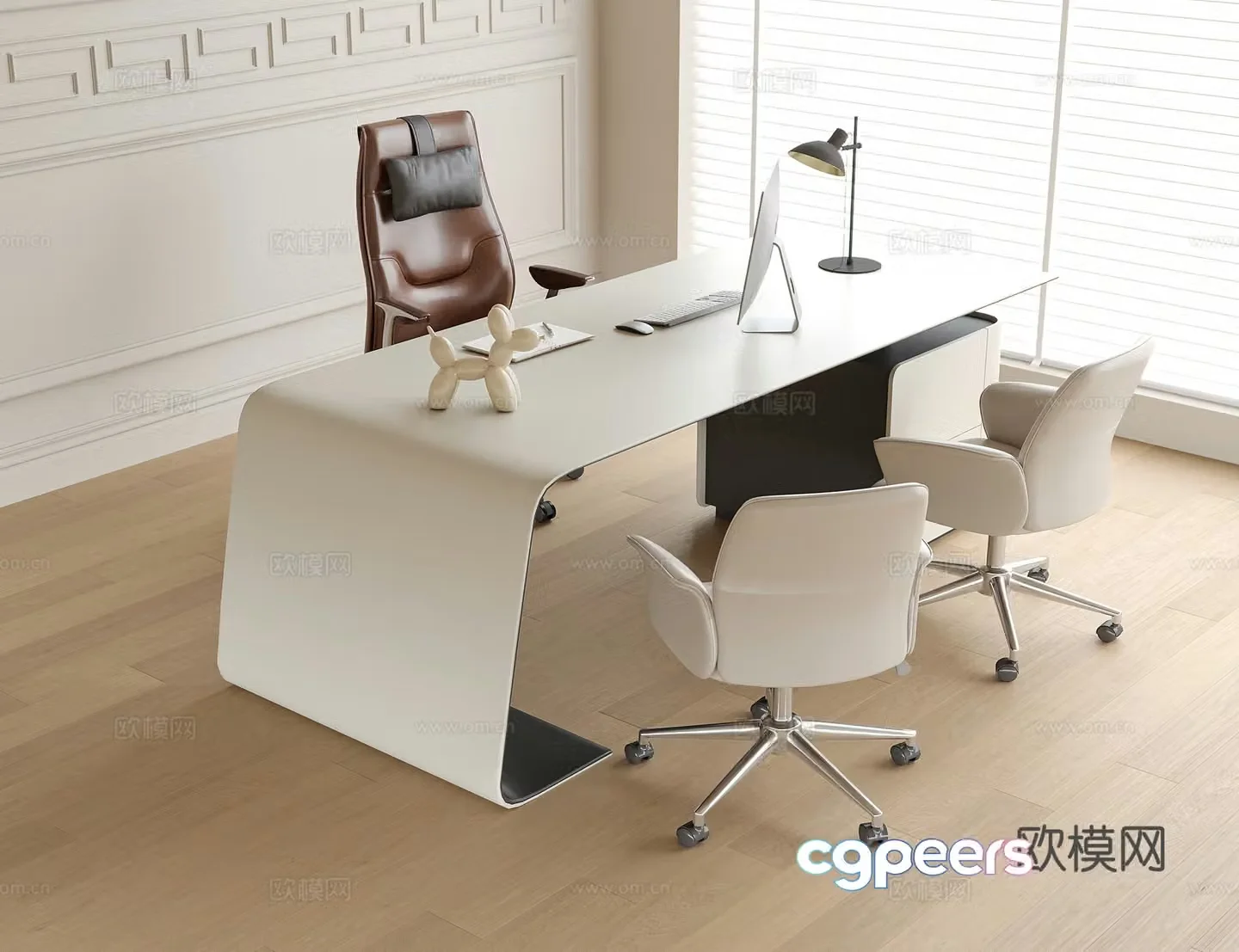 Modern boss office desk and chair manager office desk and chair 3d model