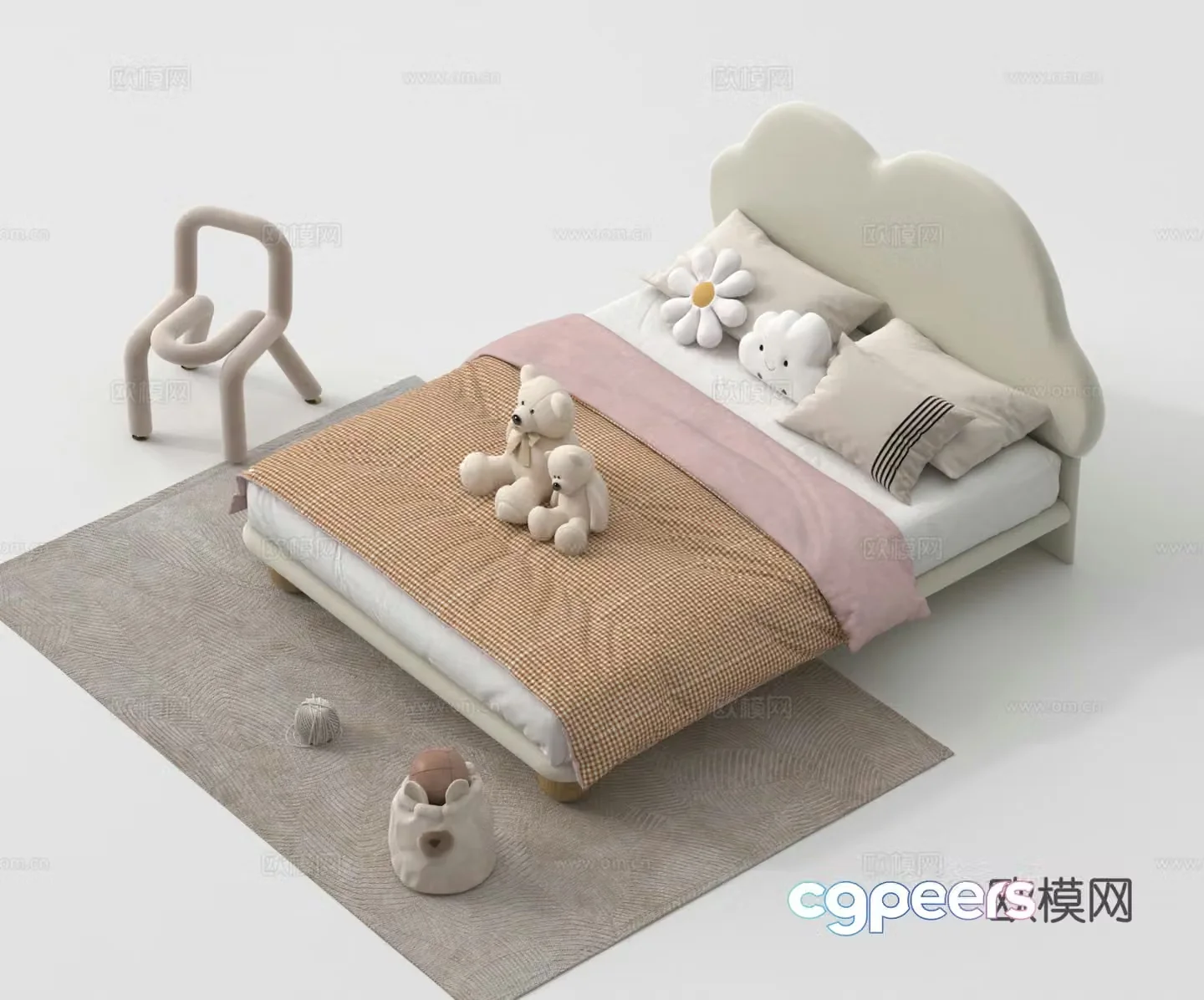 Children’s bed single bed 3d model