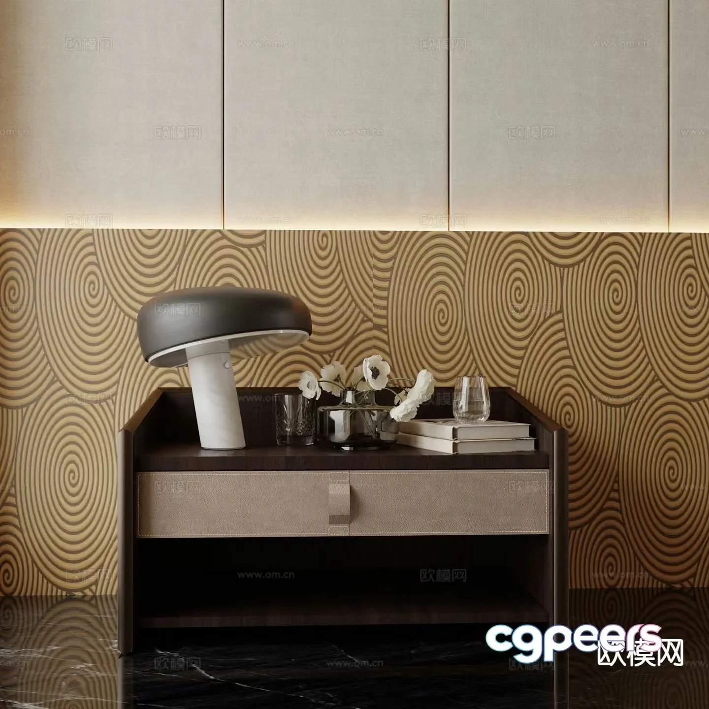Modern bedside table 3d model