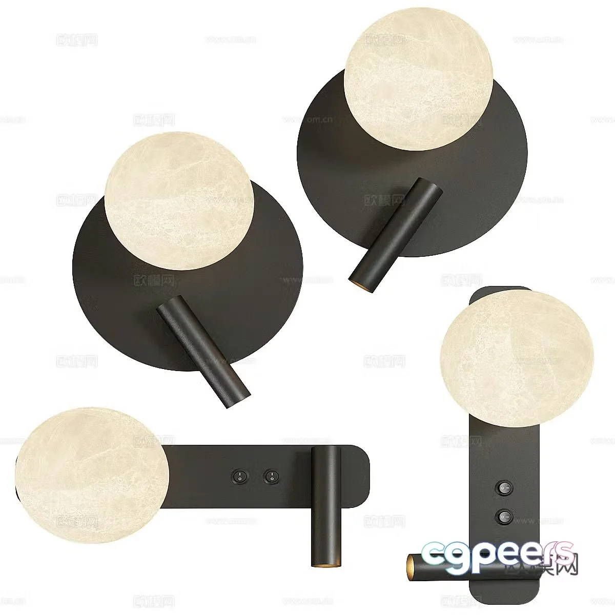 Modern Italian minimalist decorative wall lamp 3d model