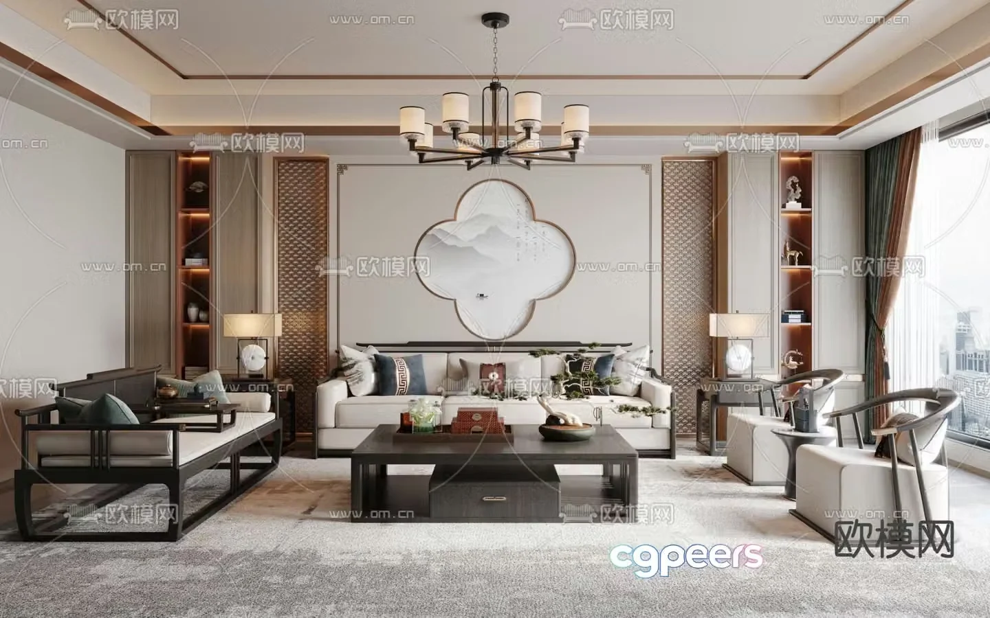 New Chinese living room 3D model