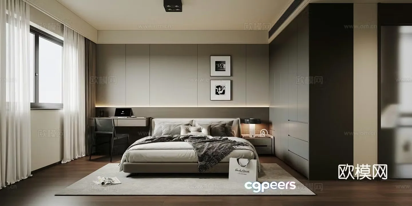 Modern Italian master bedroom 3D model