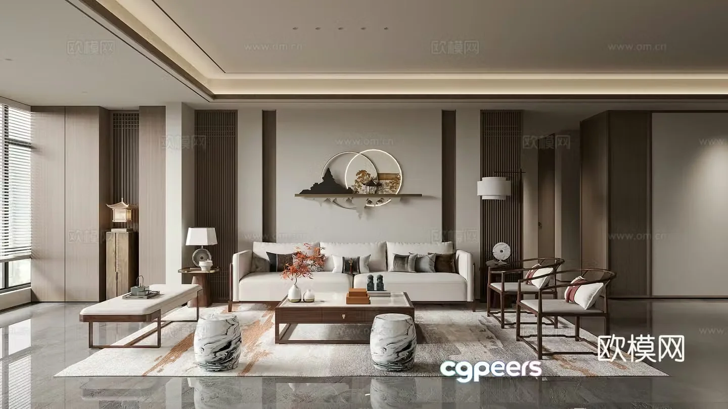 New Chinese living room 3D model