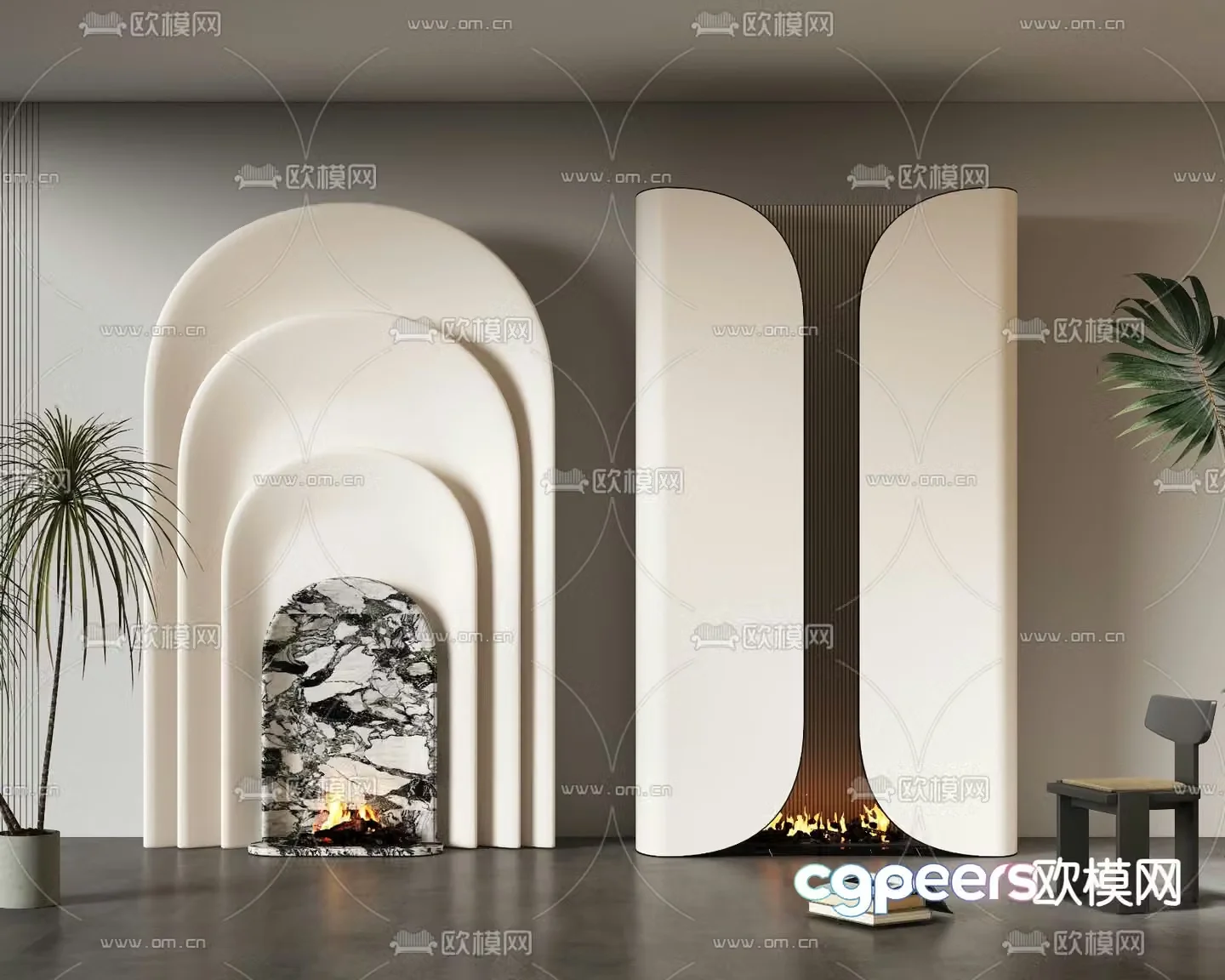Modern fireplace Decorative fireplace 3d model