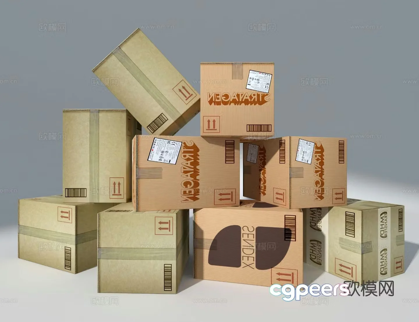 express box carton logistics box 3d model