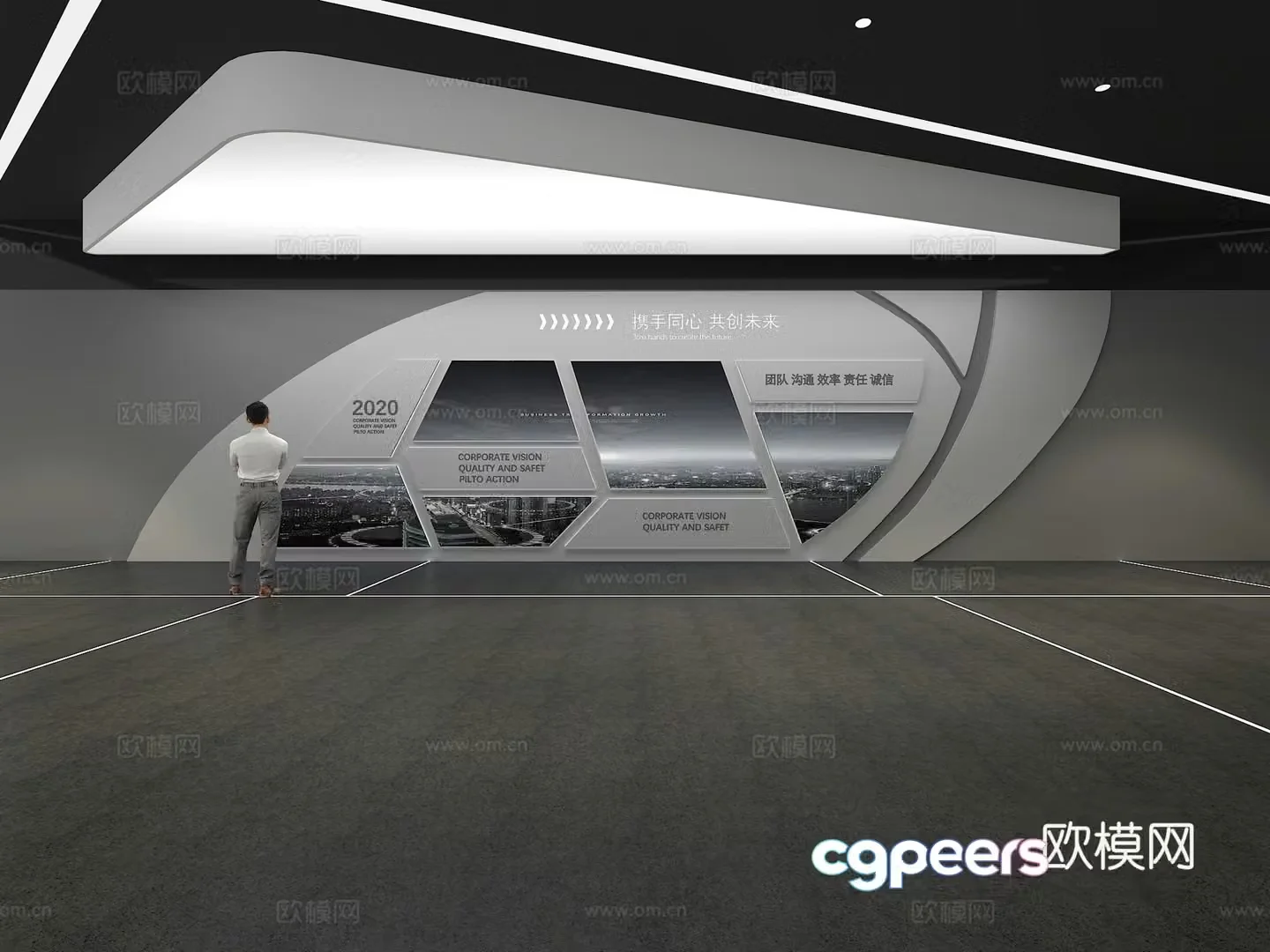 Cultural wall Corporate culture wall Display wall Theme wall Exhibition hall Campus culture Corridor 3D model