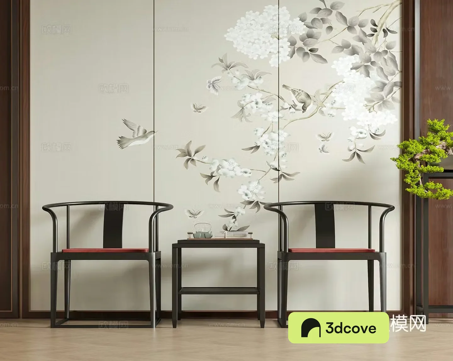 New Chinese style single chair leisure chair tea chair book chair armchair