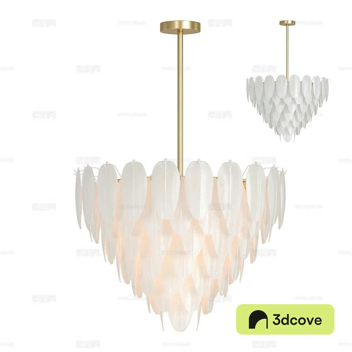 Modern light luxury feather decorative chandelier