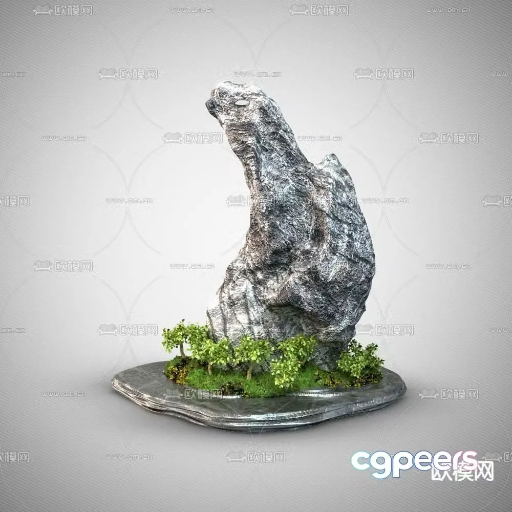 Rockery rockery landscape stone gardening sketch 3D model