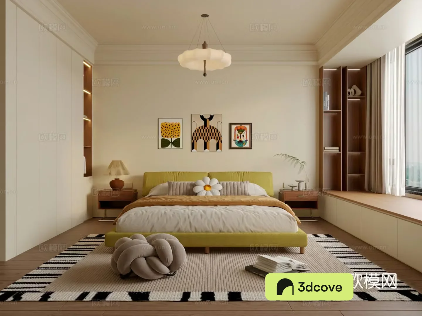 Medium creamy style bedroom