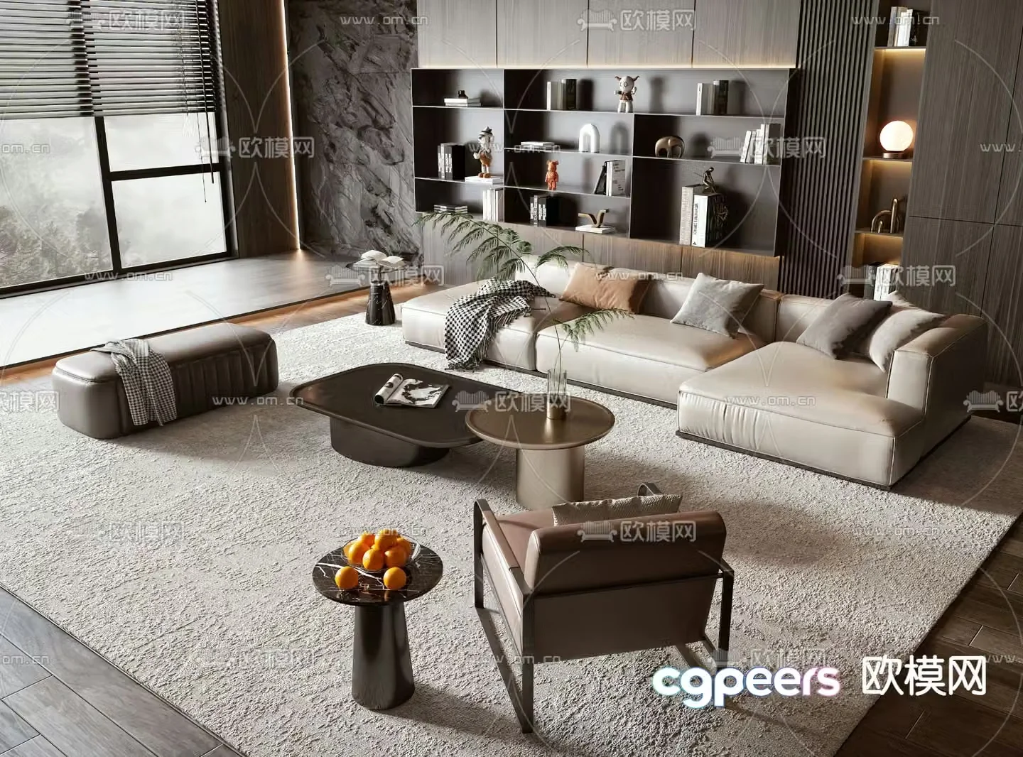 Modern modular sofa corner sofa 3d model