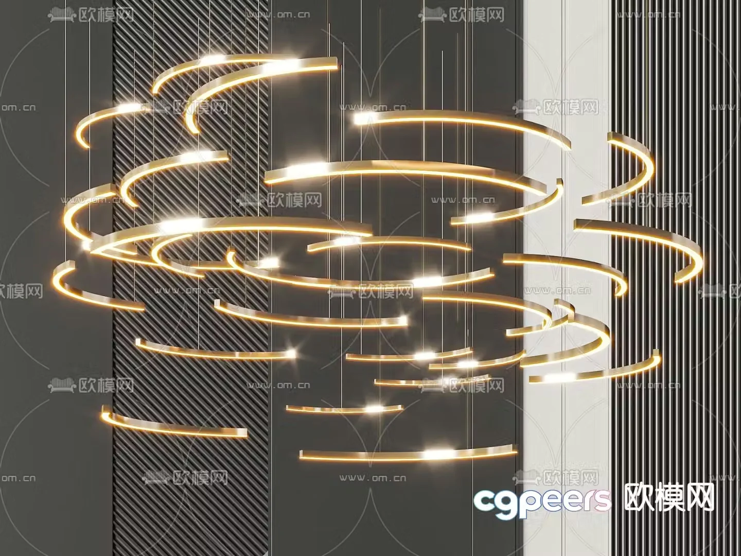 Modern chandelier 3d model