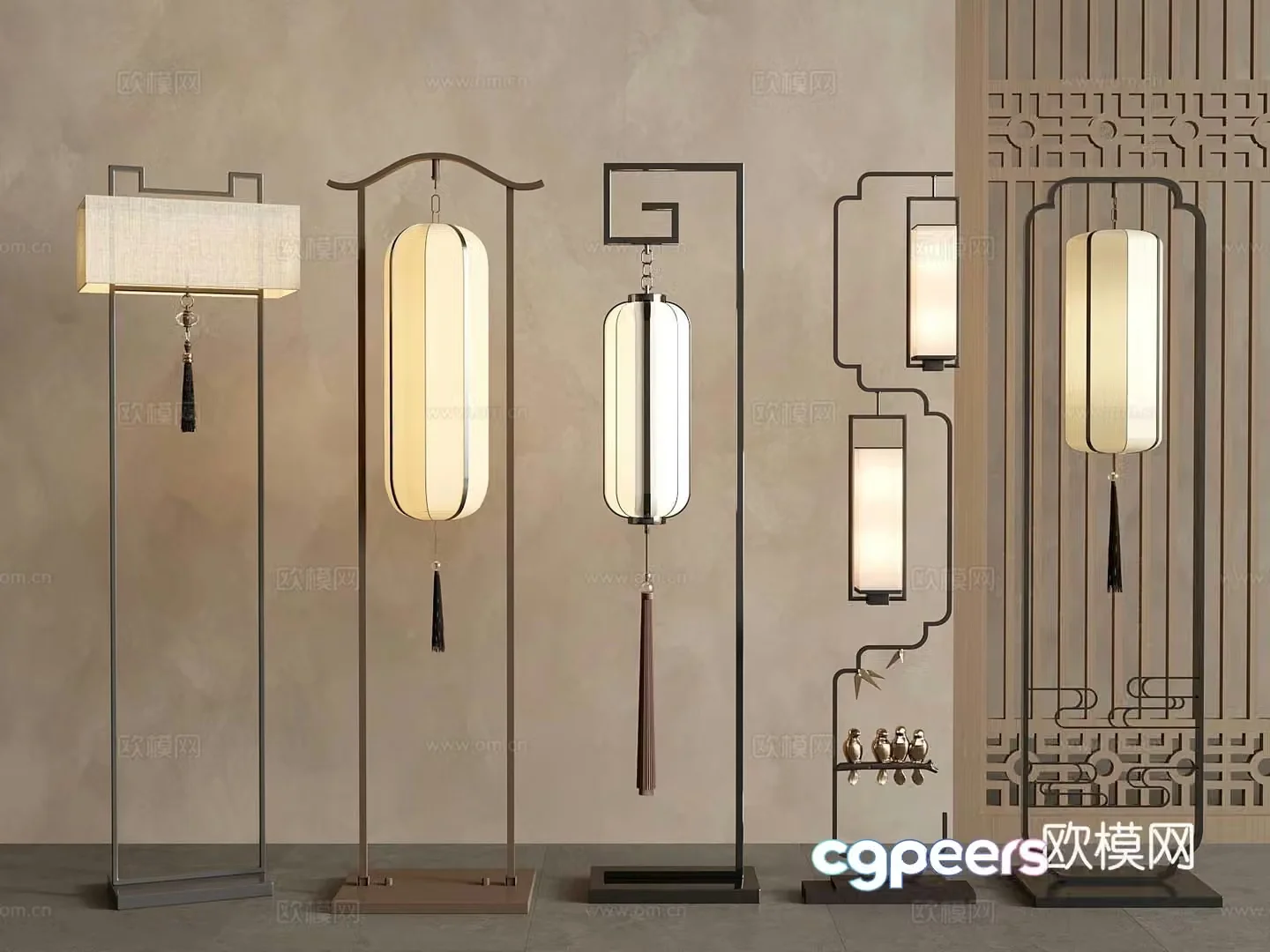 18 New Chinese style floor lamp 3D model