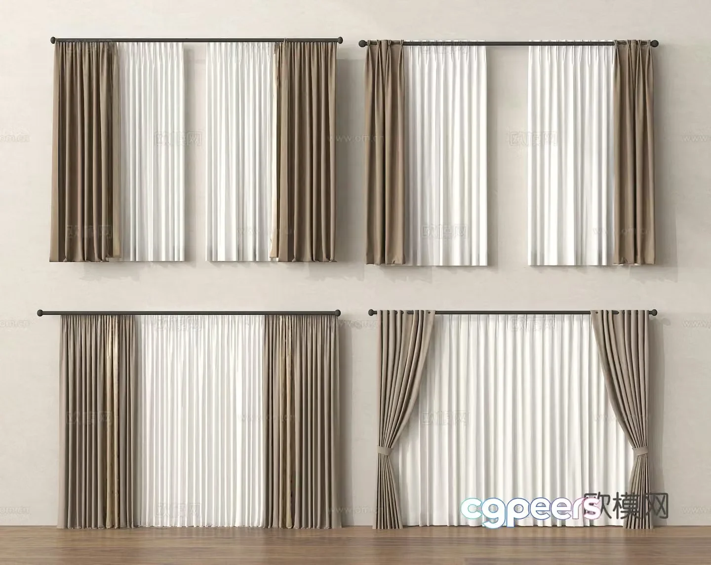 Curtains Cloth Curtains Gauze 3D Model
