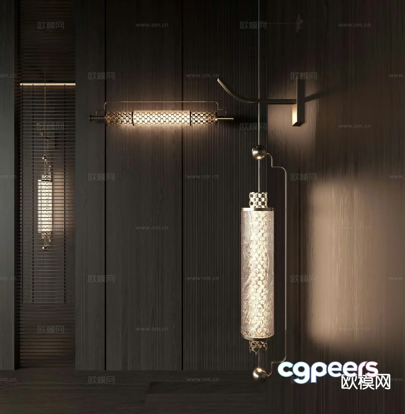 Light luxury wall lamp long wall lamp 3d model