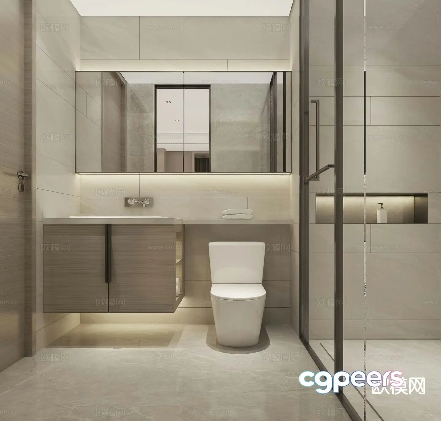 Modern bathroom bathroom toilet 3d model