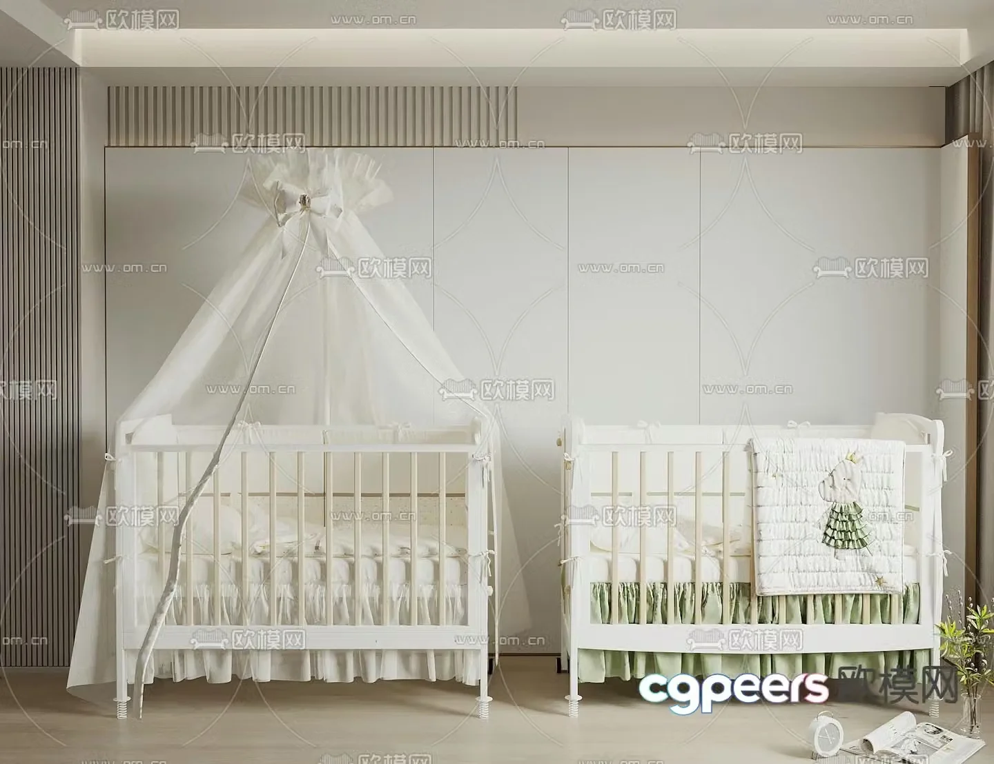 Modern crib 3d model