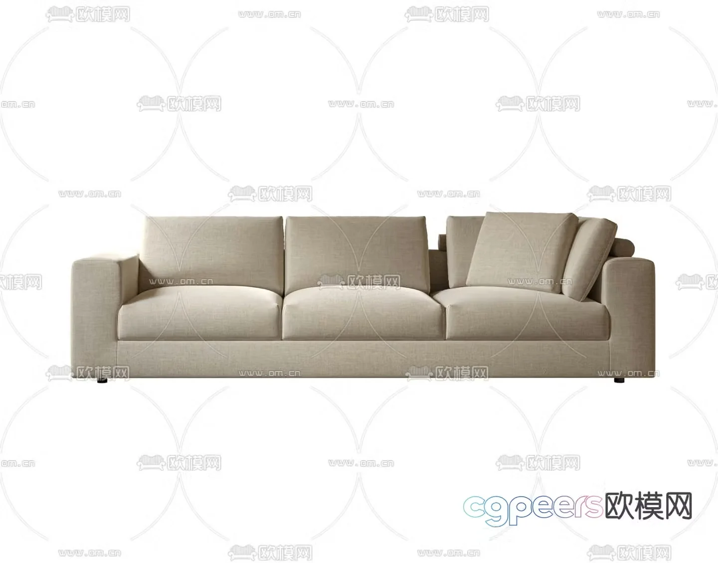 Modern three-seat sofa 3d model