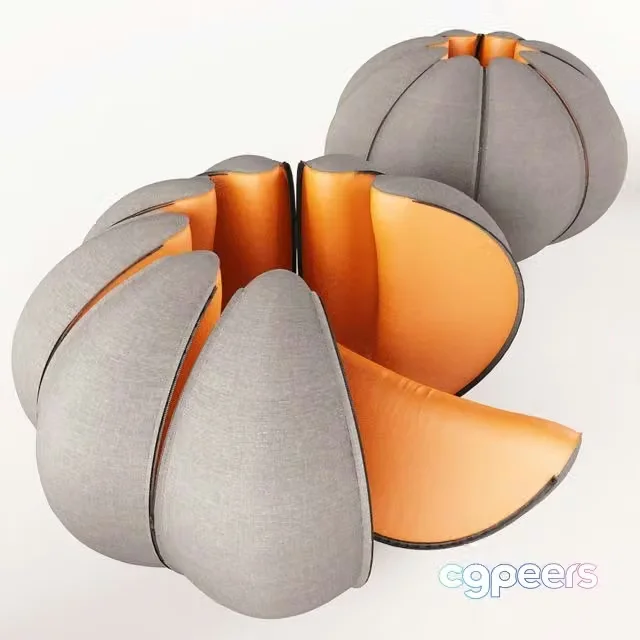 3ds Max Free – Pouf in the form of mandarin