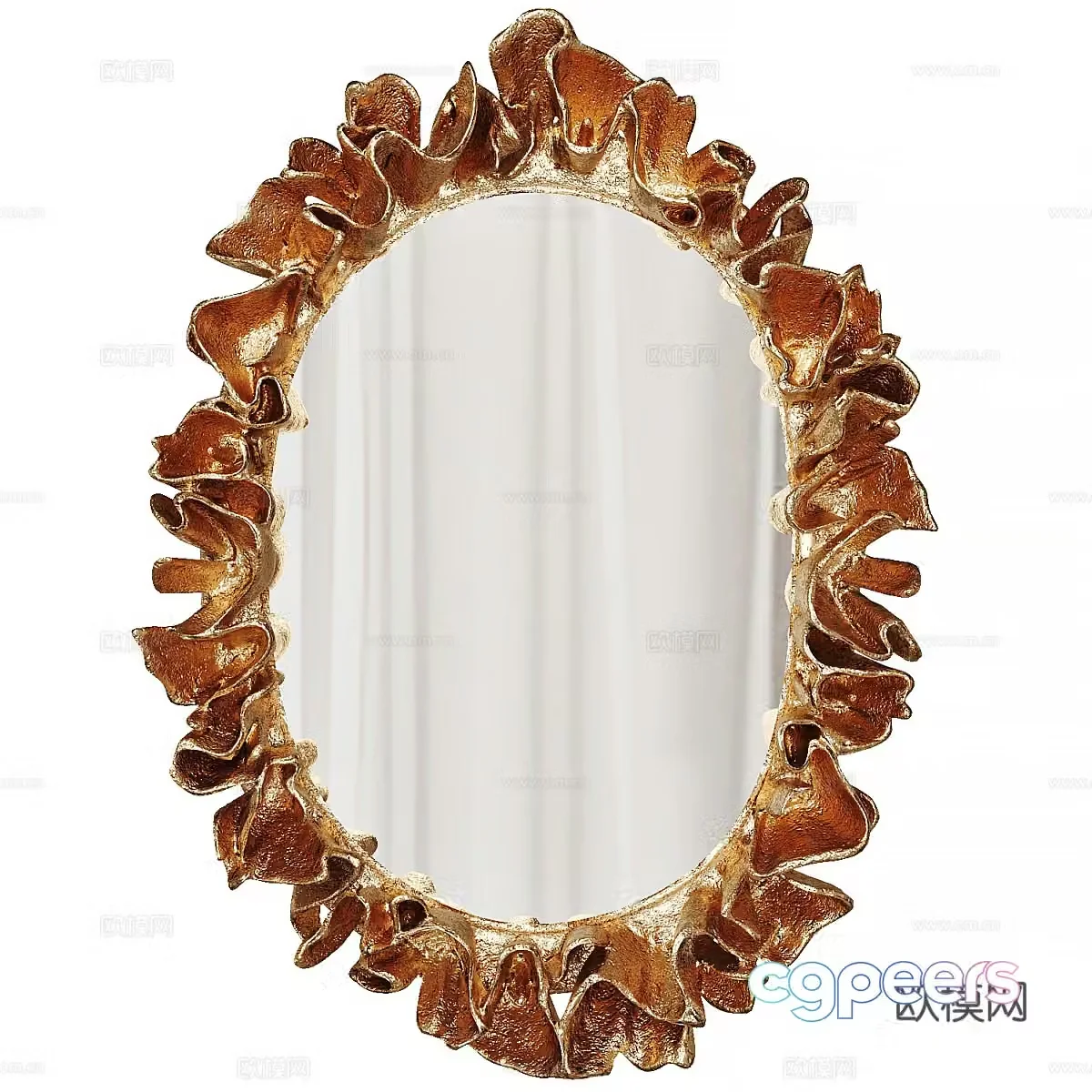 Modern light luxury Coco Mirror golden imitation coral mirror 3D model