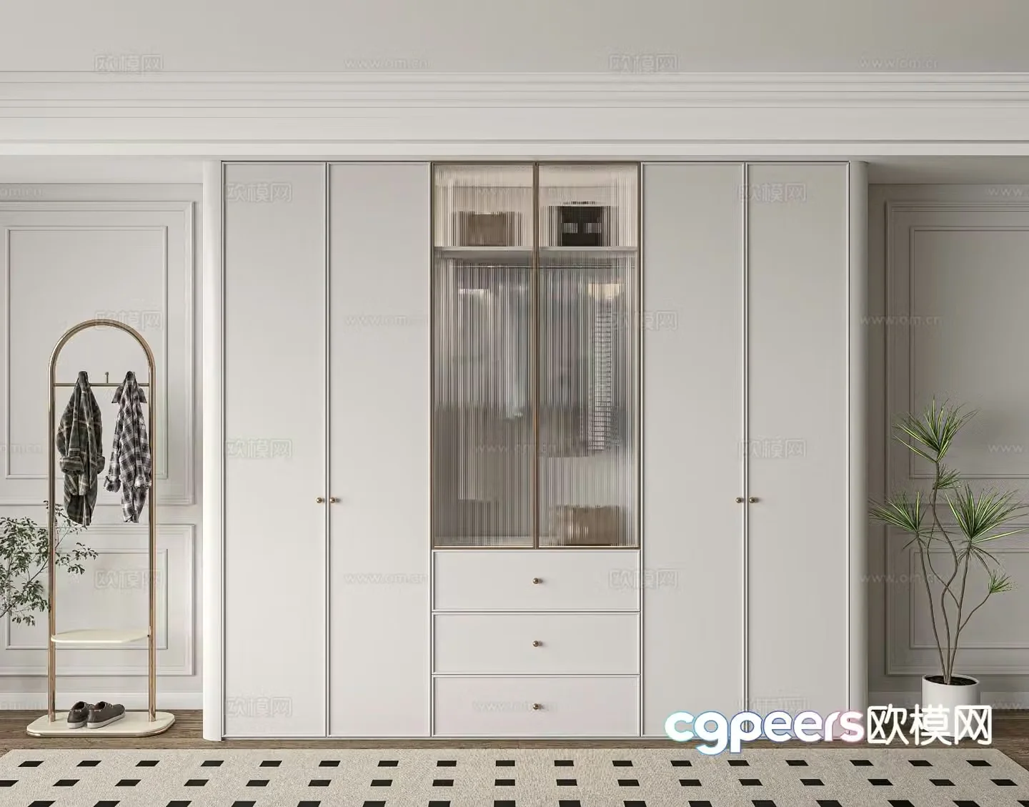 modern wardrobe wardrobe 3d model
