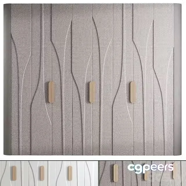 3ds Max Free – Wardrobe with abstract panel in 2 OPTIONS