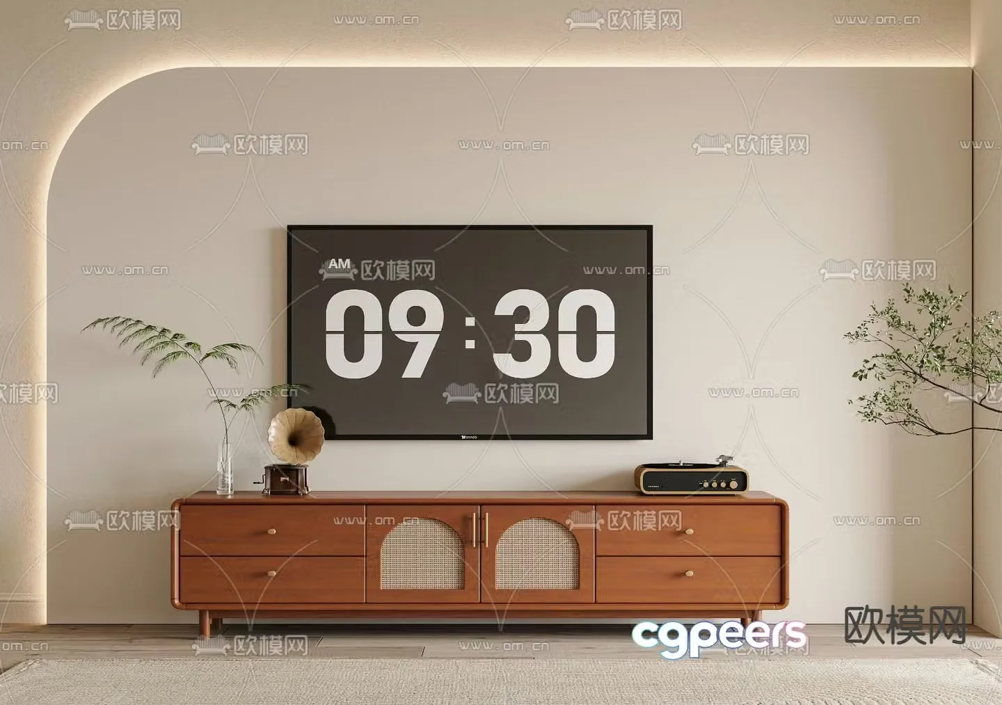 Medieval style TV cabinet 3D model