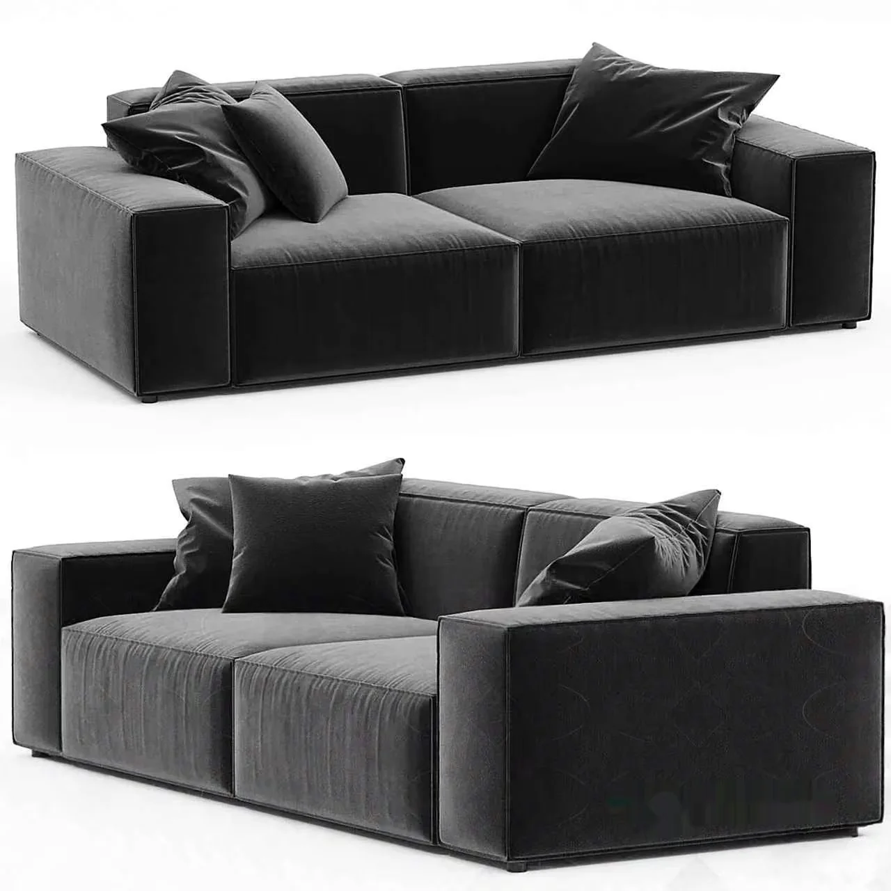 Modern Gray Sofa 3D Model – 8686 – CORONA Render