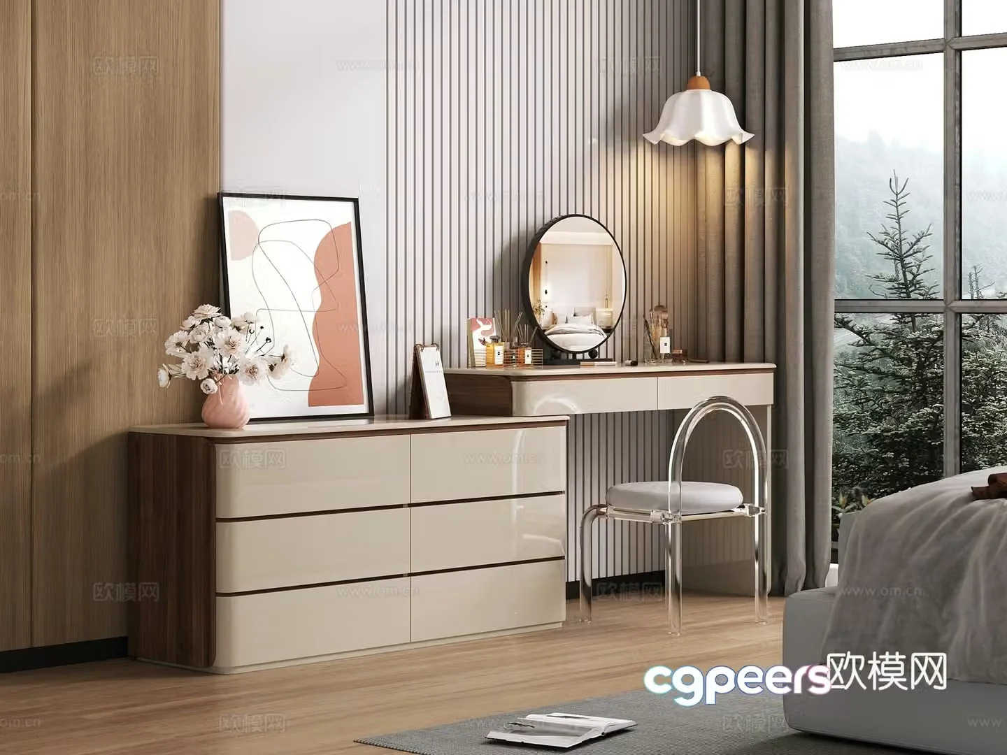 Modern dressing table dressing table 3d model