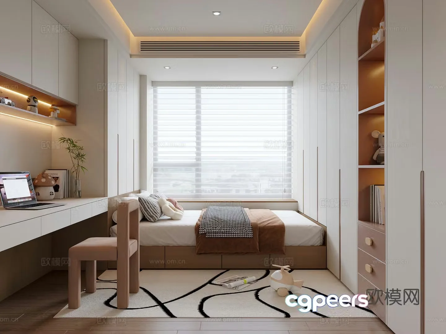 Modern children’s tatami bedroom 3d model