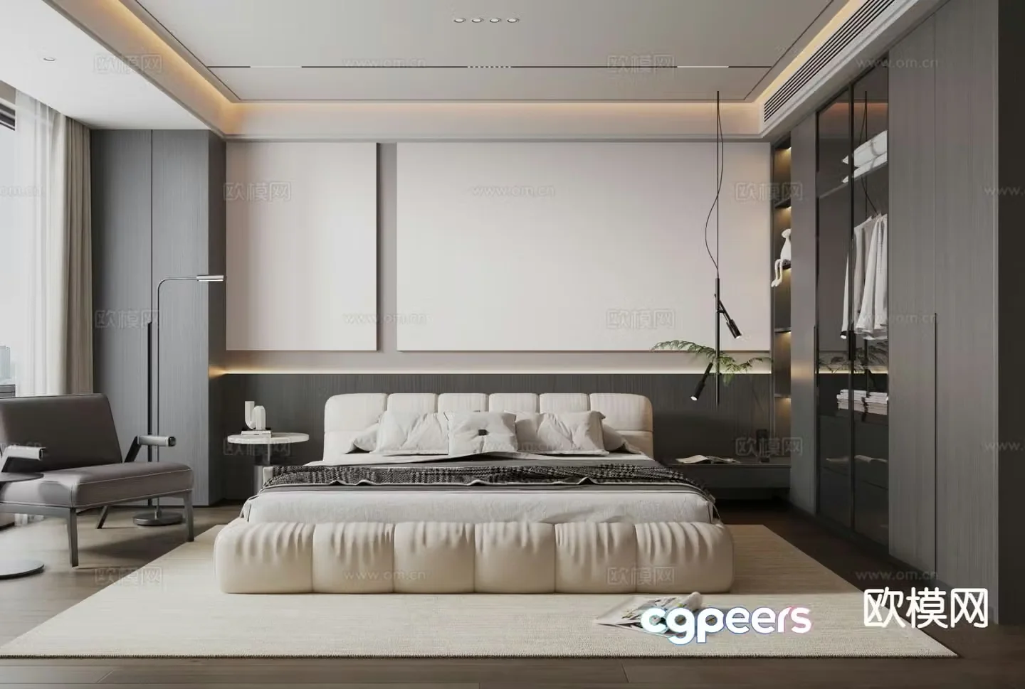 Italian master bedroom bedroom 3d model