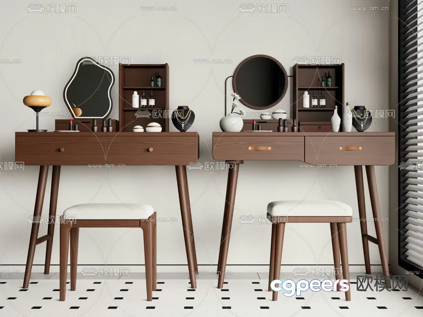 Medieval style dressing table 3d model